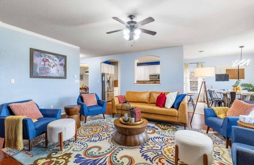 Cibolo House | Serene Views in Schertz-luxury 5BR retreat w/private pool, trails & game room.