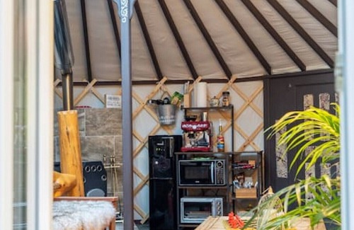 Bragg Creek RV Rental | "Shanti Yurt" with private hot tub in Bragg Creek