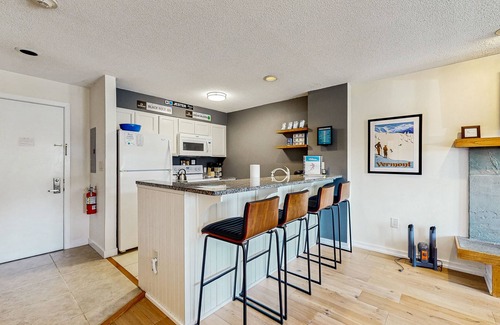Ludlow Condo | Ski-in/out mountainside condo w/mountain views, private deck, fireplace, w/d