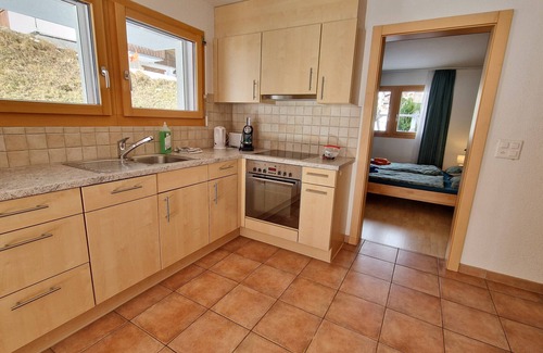 Saas-Fee Apartment | Ski-in, ski-out flat with terrace in house Snowfun A