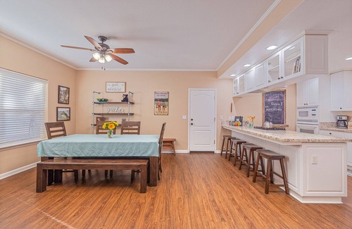 Bass Lake House | Snowbird-friendly retreat hot tub, pool, creek views ,wifi, grill, & fireplace