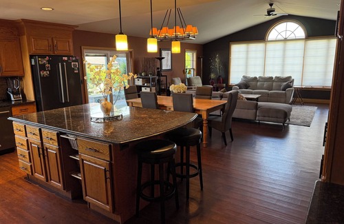 Elizabethtown-Kitley House | Spacious Farmhouse Retreat - pet friendly, pool, deck, Orchard views, and more.