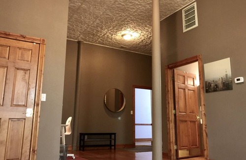 Jerseyville Apartment | Spacious loft in the heart of downtown Jerseyville. Free EV charging nearby
