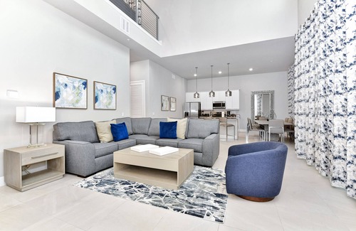 Reunion Hotel | Spacious Modern Condo with Pool Table, Rooftop Terrace and Large Loft. Reunion Resort Water Park Access near Disney at Spectrum Resort Orlando by Rentyl - B8 #234