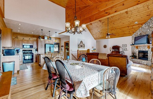 Glens of Ironduff Cabin | Spacious & rustic mountain-view cabin with decks, Ping-Pong, foosball, fireplace