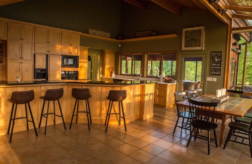 Lake Lure House | Spectacular views from modern lake front home with boathouse & pontoon available