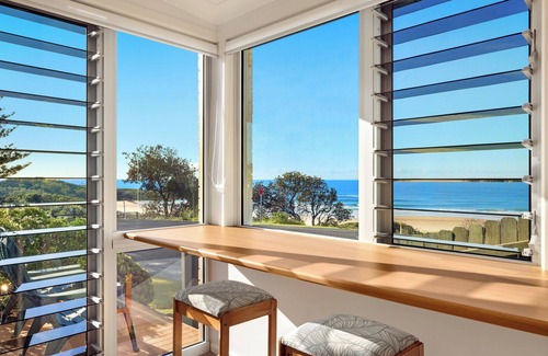 Yamba Apartment | Spindrift Lowerdeck BEACH FRONT location! Retro style 2 bed, Wifi, Nespresso+