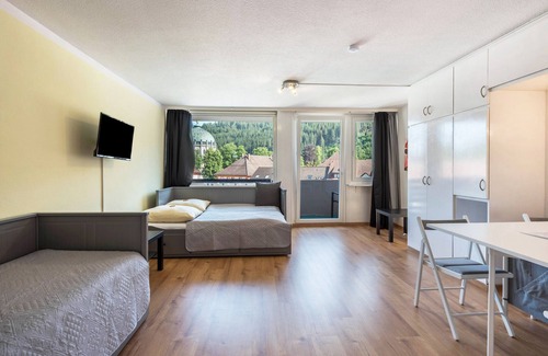 St. Blasien Apartment | Studio Apartment 'Kloster Meister Haus 12' with Balcony and Wi-Fi