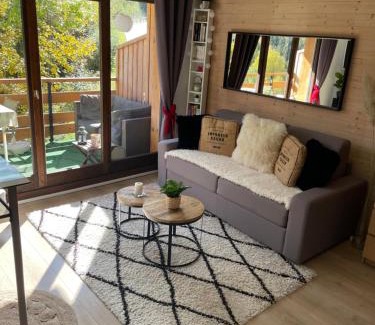 Saint-Gervais-les-Bains Apartment | Studio Turquoise quartier Grattague vue MontBlanc