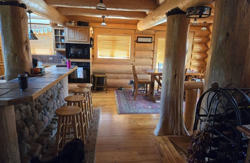 Cripple Creek Apartment | Stunning 5-bedroom Real Log Cabin in Teller County