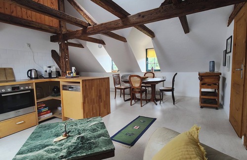 Hosterwitz Apartment | Stylish listed house. With sauna, fitness studio and a small garden. Bathing pond.