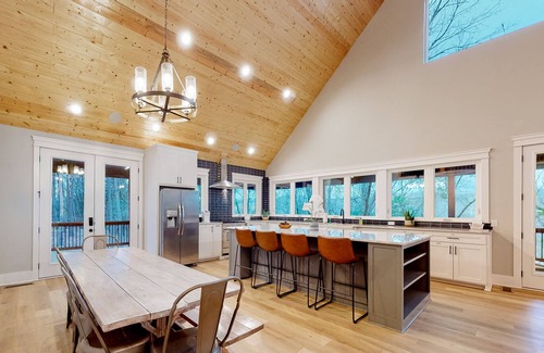 Berryville House | Stylish & spacious home - entertainer's deck with fireplace, TV, alfresco dining