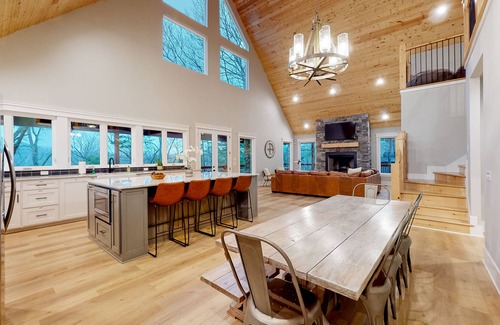 Berryville House | Stylish & spacious home - entertainer's deck with fireplace, TV, alfresco dining