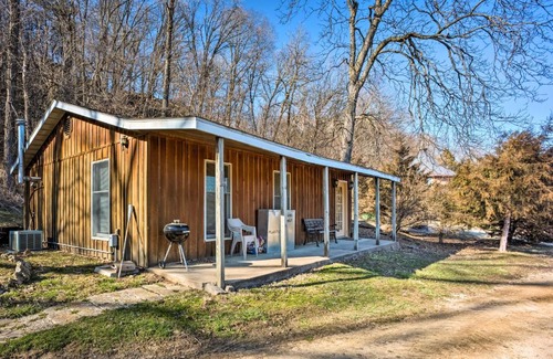 Bellevue Apartment | The Burgundy Cabin Iowa Retreat Pond and Fire Pit
