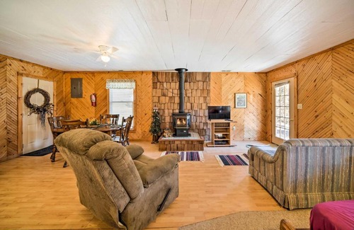 Bellevue Apartment | The Burgundy Cabin Iowa Retreat Pond and Fire Pit