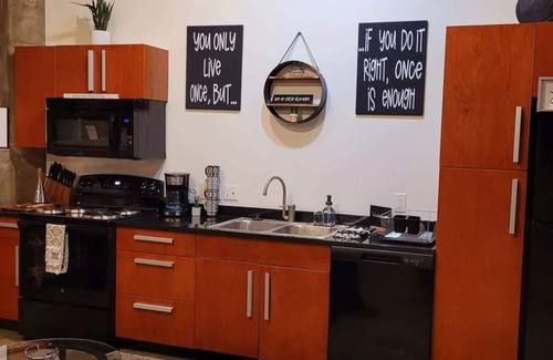 Downtown West Apartment | The Staycation City Loft w/Free Gated Parking- Minutes from Attractions
