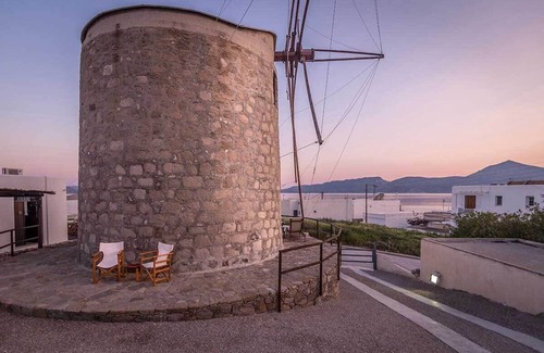 Adamas House | The windmill in Milos' port - with sea view
