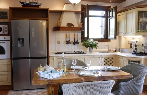 Vourvourou House | Thea Thalassa Sea View stone tranditional villa/hot tub-5 min from the beach