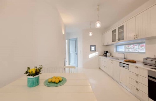 Nea Cryssi Akti Villa | Thea Villas Paros, Villa Turquoise, private pool, amazing view to the sea sunset