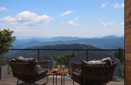 Albeck House | Tomtegl-Bergchalet No.12 mit Privatsauna, Infinitypool, Kamin, Fitnessraum, 1500m Seehöhe