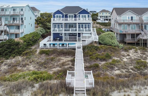 Emerald Isle House | TRANQUIL OCEANFRONT HOME, 6 BEDROOM, 5 BATH, POOL, HOT TUB, ELEVATOR, GAME ROOM