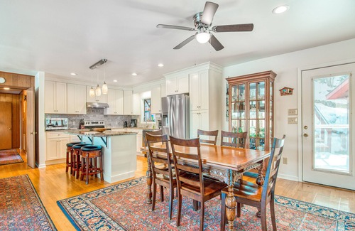 Lake Junaluska House | Two-story lakefront home with lake views, wood fireplace, shared outdoor pool
