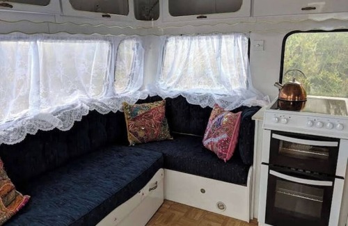 Penzance House | Unique caravan in a beautiful wildflower meadow. Private and in a peaceful area.