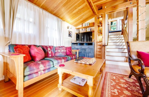 Gualala House | Unique coastal retreat boasting ocean views, spacious deck, lofted layout & WiFi