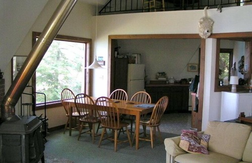 Northport Cabin | Unique round home Lake Michigan waterfront. Sunset views Firepit, Dog ok.
