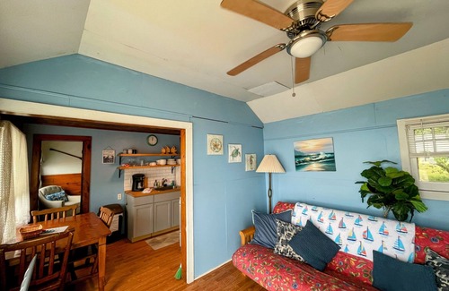 Oscoda Resort | Unit #2-The Lazy Fish one queen bed, full bathroom and renovated kitchen.