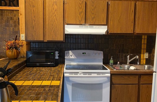 Thompsonville House | Up-north wood cabin, steps from river, 1 mile to Crystal Mtn Resort, free wifi.