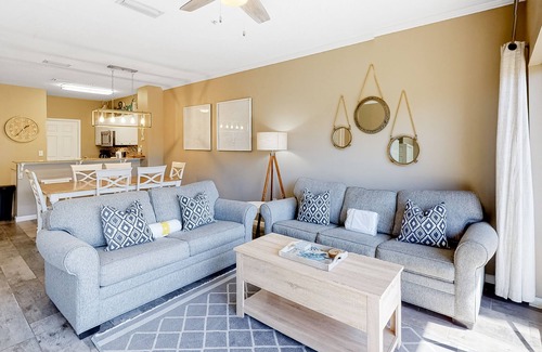 Frangista Beach Condo | Updated, beachside condo with dual suites, balcony & pool - walkable locale