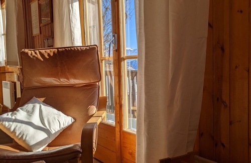 Riederalp Ski Chalet | Upper floor of cozy chalet with big balcony & stunning views