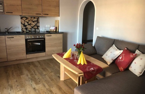 Staudach-Egerndach Apartment | Vacation apartment with beer garden view, shower, WC and balcony