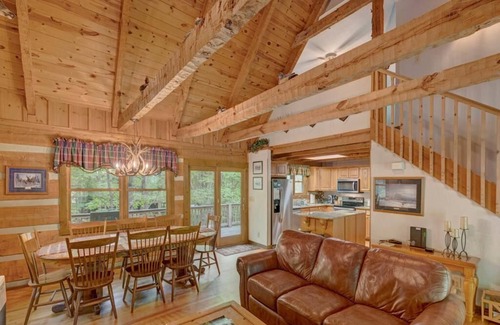 Banner Elk Cabin | Valley Creek Cabin- Mountain Cabin, Waterfront (by Creek and Waterfall), Pet Friendly, Two King B.