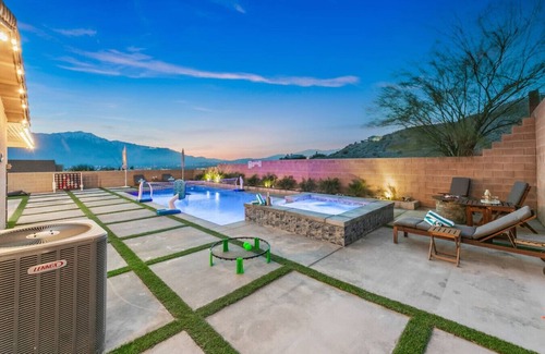 Desert Hot Springs House | Views,Large pool,Putting green, Mtn Views & Games