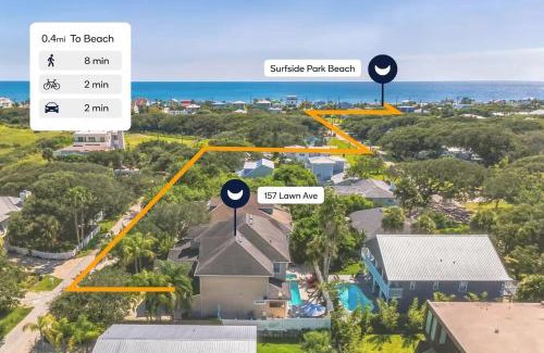 Vilano Beach House | Vilano Villa Near Beach w Saltwater Pool Spa Game Room Built-In Grill
