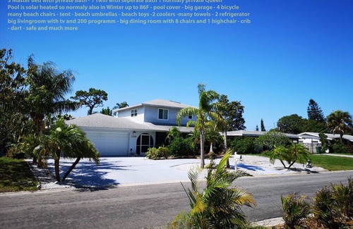 Vamo House | Villa Colleen 4 BR 4 BA, solar heated Pool near Siesta Key Beach