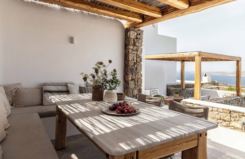 Agios Ioannis Villa | Villa Nostos: Six bedroom luxury family villa with breathtaking sunset view