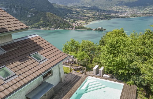 Rovagny Villa | Villa Sommet Bleu - vue Lac d'Annecy et Piscine