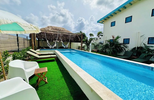 Camacuri Apartment | Vistalmar Mini Studio in lovely Oranjestad with Private Plunge Pool, WiFi and AC