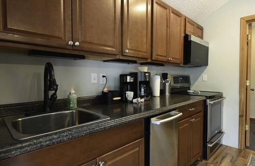 Mancelona Condo | Walk to golf course and pool. fireplace. Sleeps 2 adults. Boat Parking