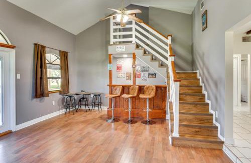 Placid Lakes House | Walk to Lake Placid Family Home with BBQ and Bar Area