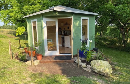 Moncrabeau RV Rental | Walnut View Tent @finders Keepers France. Adults Only Retreat. 13 Acres and Lake
