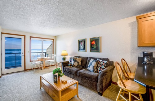 Rockaway Beach Condo | Waterfront condo w/furnished balcony, ocean views & great location