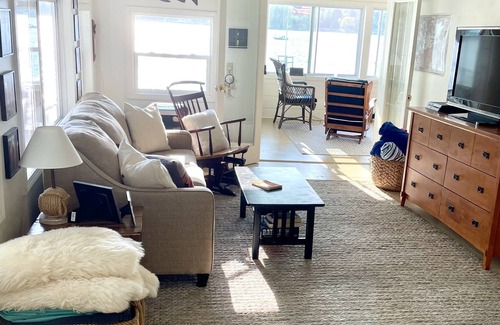 Laconia Cottage | Waterfront Family Compound on Lake Winnipesaukee with 40 Foot Dock amd Deck!
