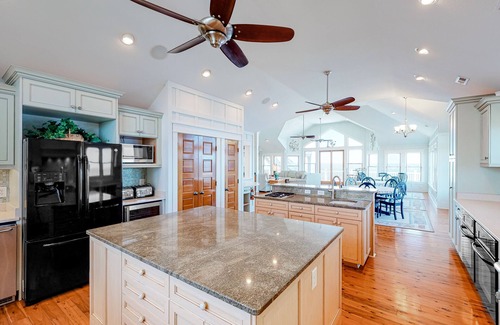 Avon House | Waterfront home with amazing sound view, private pool, hot tub, & game room