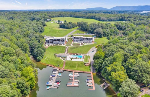 North Shore Condo | Waterfront Striper’s Landing condo with views, pool & boat launch - near dining