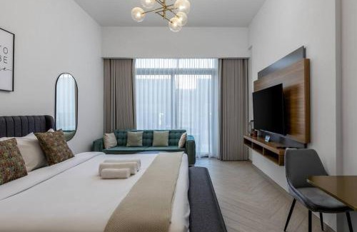 Jumeirah Village Circle Apartment | Waves - Elegant Oxford 212 Studio in JVC with City Views