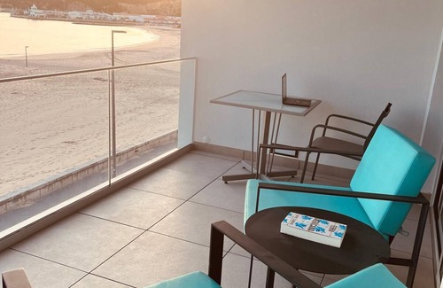 Santiago Apartment | Wonderful 2-bedr. apartment on the beach, balcony overlooking the sea, indoor pool and parking lot